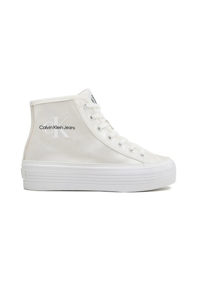 Jeans Bold Vulc Flatf Mid Laceup Sneakers Ekru