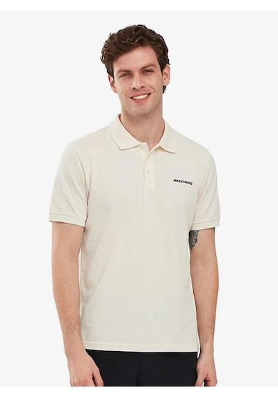 Skechers M Short Sleeve Polo Erkek T-shirt Beyaz