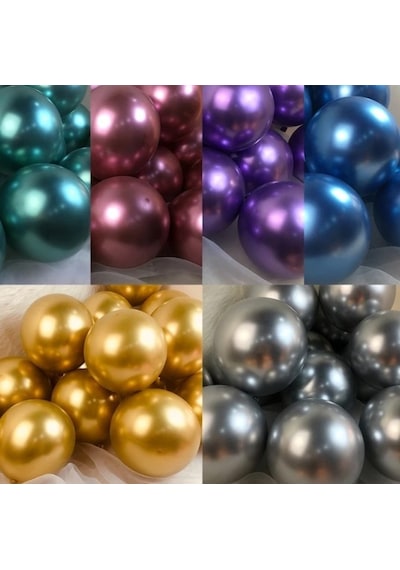 Metalik Parlak Renkli 10'lu Paketli Balon 12 Inç - Sarı