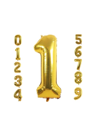 1 Yaş Doğum Günü Parti Kutlama Rakam Folyo Balon Altın Renk 36 Cm 16 Inç