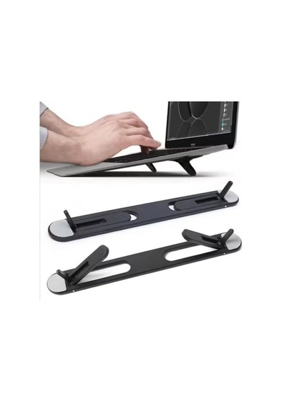 Zensaas41 2 Kademeli Katlanabilir Ve Yapışkanlı Laptop Standı Siyah Cm-438 Zensaa56