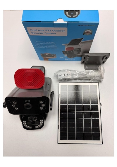 O-kam 3815 4g 6mp Dual Lens Güneş Panelli Solar Sirenli Güvenlik Kamerası