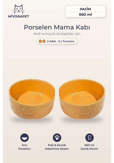 Mama Kabı Porselen-ikili Turuncu