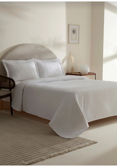 Karaca Home Breeze Soft Çift Kişilik Yatak Örtüsü Takımı Ekru Be Beyaz
