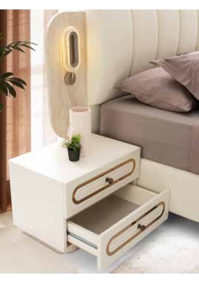 Azure Tamamı Mdf Membranlı Kapaklı Reflekte Camlı Yatak Odası Takımı Baza Ve Yatak Hariç Başlık Dahil