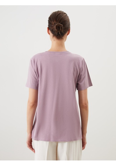 Lcw Comfort Pembe Taşlı %100 Pamuklu Kadın Tişört