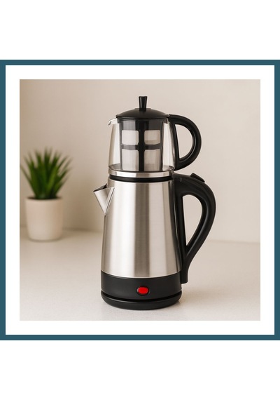 Bezos Elektrikli Cam Demlikli Çay Seti 1.7l+0.7l 1600w Ob