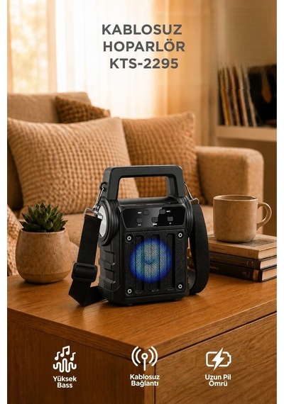 Torima KTS-2295 Bluetooth 5.0 RGB Işıklı Fenerli Kablosuz Speaker