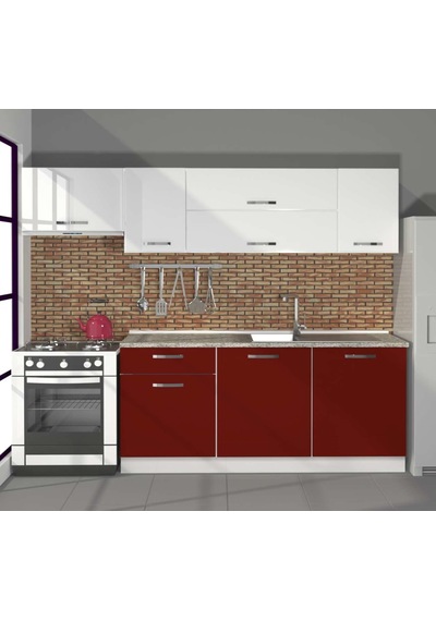 Decoraktiv Ekol 240 Mdf Hazır Mutfak Dolabı - Tezgah Dahil - Bordo Beyaz Beyaz - Kırmızı Decoraktiv Ekol 240 Mdf Hazır Mutfak Dolabı - Tezgah Dahil - Bordo Beyaz Beyaz - Kırmızı