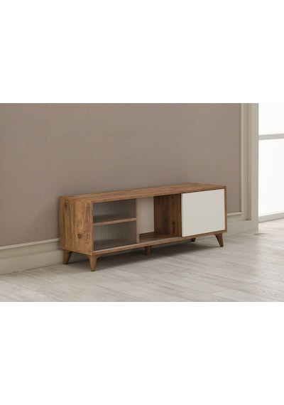 Tv Sehpası Sürgülü Kapak 140x40x35 Cm Beyaz