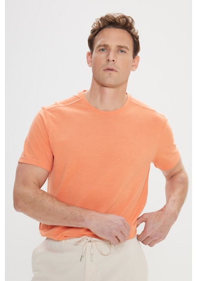 AC&Co / Altınyıldız Classics Erkek Turuncu Slim Fit Dar Kesim Pamuklu Bisiklet Yaka Tişört Turuncu