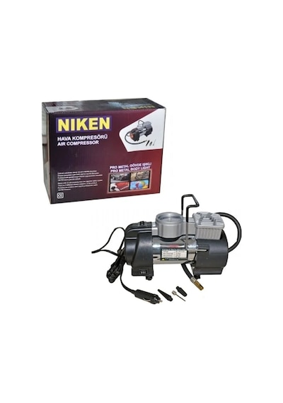 Niken Çantalı Araç Oto Hava Kompresörü Metal Gövde Işıklı 12v 150 Psı