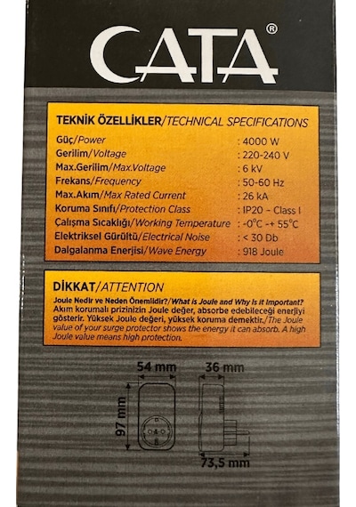 Cata Ct-9186 Akım Ve Çocuk Korumalı Tekli Kablosuz Priz 8 Adet