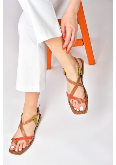 Fox Shoes Multi Hakiki Deri Parmak Arası Kadın Sandalet M29184120