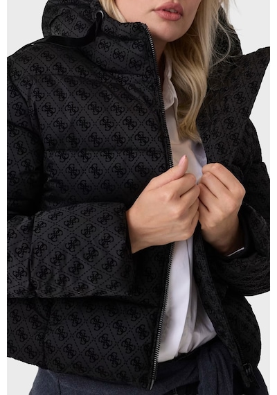 Guess New Daisy Suya Dayanıklı 4g Logolu Kapüşonlu Mont W6bl56w4195 Kadın Mont W6bl56 W4195 Jblk Siyah