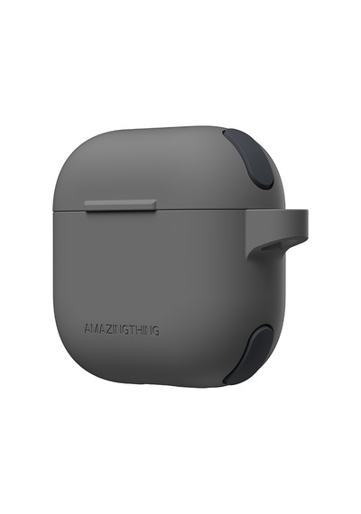 Apple Uyumlu AirPods 4 Kılıf Amazingthing Airbag Köşe Tasarımlı Omni Serisi Silikon Kılıf Siyah