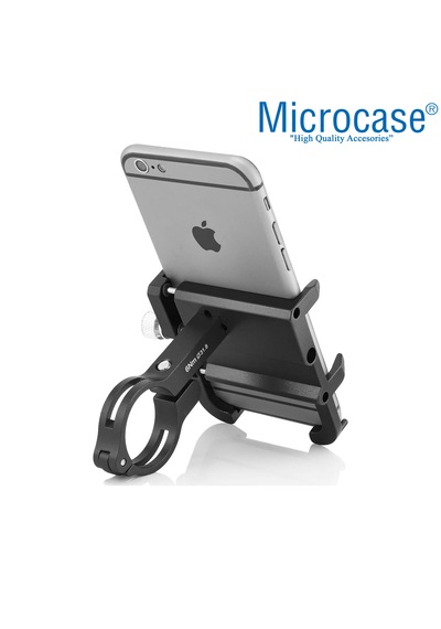 Microcase Pro 3 Alüminyum Ayarlanabilir Motosiklet Bisiklet Scooter Telefon Tutucu - Al5093 Siyah
