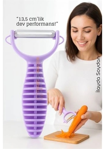 Znv Zenvia Mey İthalat 13,5 Cm Ergonomik Sebze Soyacağı Renkli Tasarım, Paslanmaz Bıçaklı, Konforlu Kullan Çok Renkli