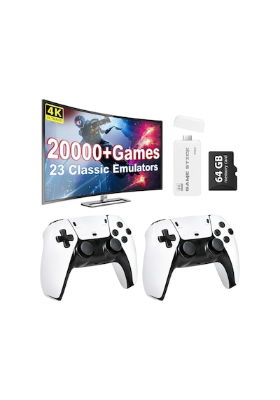 M15 Pro Game Stick Retro Oyun Konsolu 2 Kablosuz Kol 64 Gb 20000 Oyun Tv Ps1 Hdmı 4k Arcade Oyunları