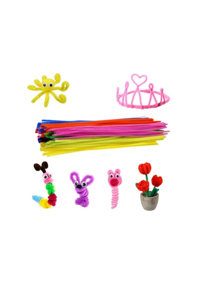 Şönil Renkli 30 Cm Renkli Fosforlu Tüylü Tel 20 Li- 1 Paket