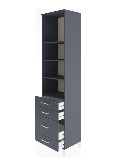 Hyperion Dolap 4 Raflı 4 Çekmeceli 60x44x243 Antrasit-antrasit Antrasit