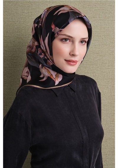 Armine Saf İpek Twill Eşarp 9620d 36 Zeytin Kahve