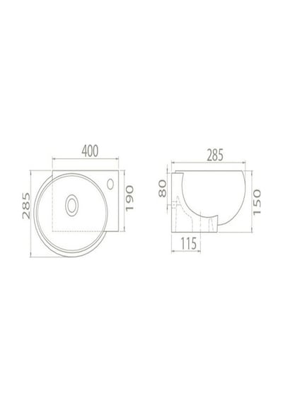 Turkuaz Seramik Cerastyle Mini Köşe Lavabo 28 CM 001300U Hariç