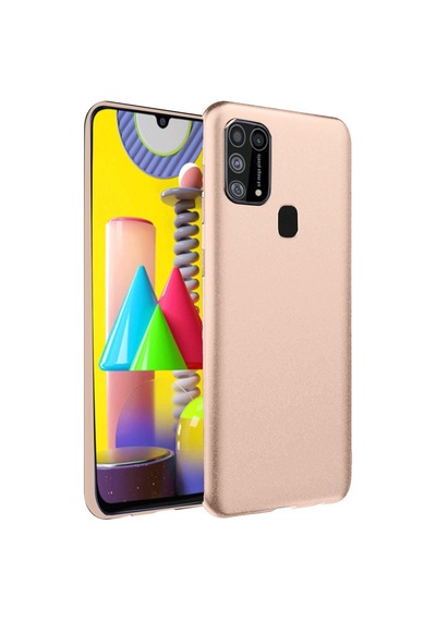 Samsung Galaxy Uyumlu - M31 Kılıf Nano İçi Kadife Silikon - Pudra