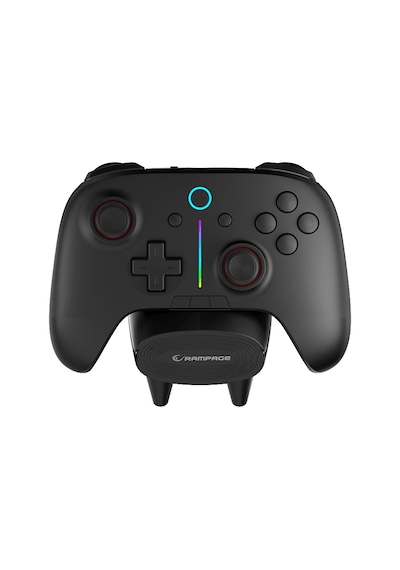 Rampage Hydra Pro Bt + 2.4 Ghz Şarj İstasyonlu Pc Gamepad Rgb Joypad Oyun Kolu Siyah