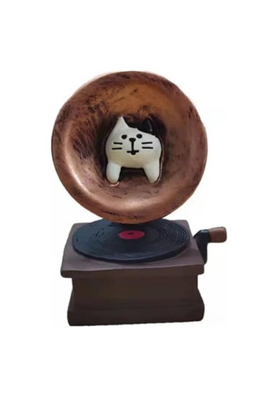 Gramafondaki Kedi Mini Figür