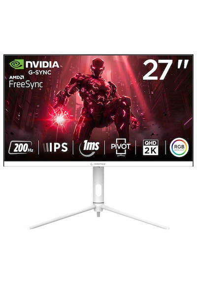 Rampage Glacıer Gl27r200q 27 İnç 200hz 1ms Ips Qhd 2k Rgb Pivot Beyaz Flat Oyuncu Monitörü