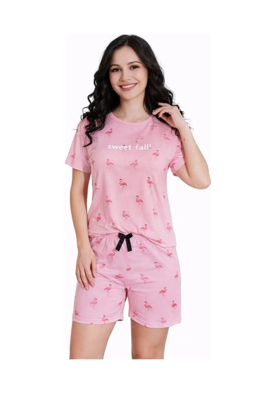 Kadın 01163 Milan Şortlu Pijama Takımı Pembe