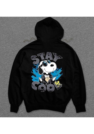 Snoopy Stay Cool Party Man Sweatshirt Unisex Kapüşonlu Hoodie 001