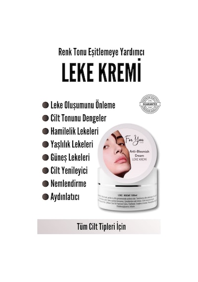 Cilt Tonu Dengeleme, Hamilelik, Yaşlılık Ve Güneş Lekelerini Gidermeye Yardımcı Leke Kremi 100 Ml