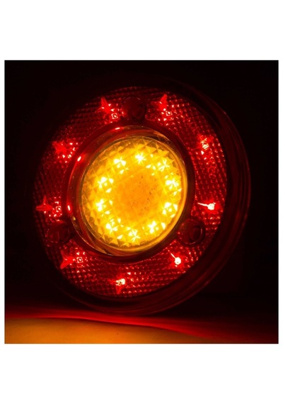 Ahmet Otomotiv Yuvarlak Otobüs-minibüs Stop Lambası 19 Led 12/24v Sarı/kırmızı