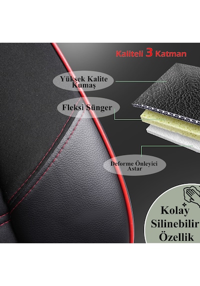 Yıldız K Serisi Renault Flash İle Uyumlu Tam Set Oto Koltuk Kılıfı