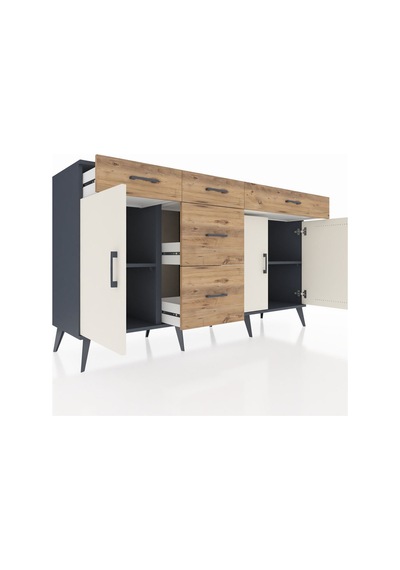 Kronos Konsol 2 Raflı 5 Çekmeceli 3 Kapaklı 176x59x99 Antrasit-aytaşı/çam Aytası/atlas Çam - Antrasıt Kronos Konsol 2 Raflı 5 Çekmeceli 3 Kapaklı 176x59x99 Antrasit-aytaşı/çam Aytası/atlas Çam - Antrasıt
