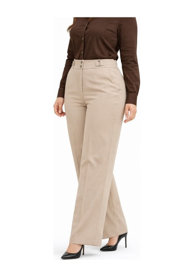 Kübra Kadın Boru Paça Kumaş Pantolon Bgl-st05386 Bej