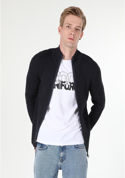 Colin's Colins Slim Fit Erkek Lacivert Hırka Cl1055784 Q1.v2 Mnv Mavi
