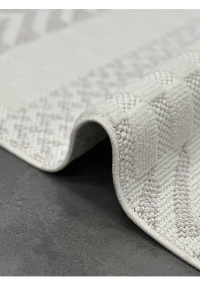 Woolen Halı Venis Bukle Halı 8802 Bej Renkli