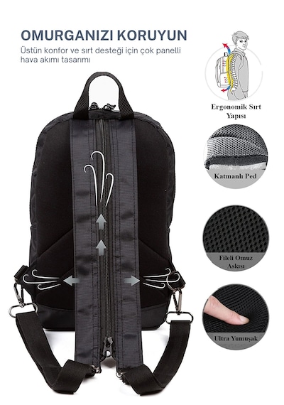 Newish Polo Tek Kol Çapraz Göğüs Omuz Sırt Çanta-body Bag Siyh Sr Siyah - Sarı