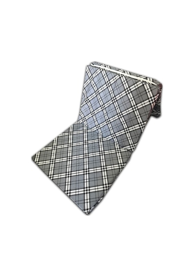Katlanır Sünger Yatak 70x180x6cm Gri Ekose Minder Yatak Fermuarlı