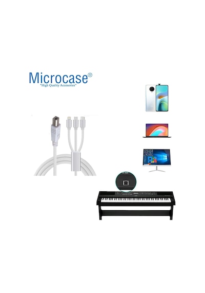 3in1 Lighting-Type-C-Micro USB Yazıcı Kablosu AL3192