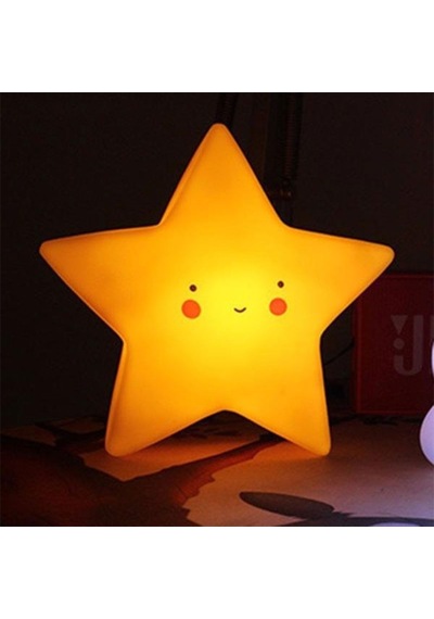 Led Işıklı Silikon Yıldız Gece Lambası-Dekorasyon Aydınlatma Beyaz Çok Renkli