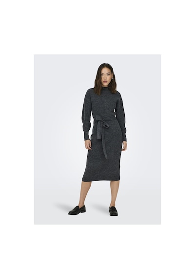 Only Strickkleid Onlthılde Langes Kleid Dark Grey Melange