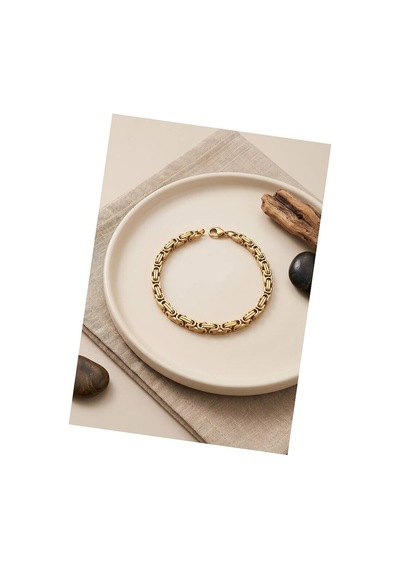 316l Çelik Gold Renk Kral Zincir Model Erkek Bileklik Tj-eb3814 Evimdeyokyok