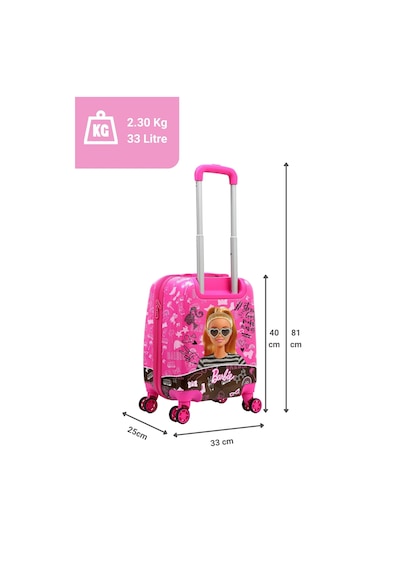 Gedox Kids Barbie Lisanslı Pembe Kız Çocuk Valizi Şık Ve Eğlenceli Tasarım Hafif Ve Dayanıklı Pembe