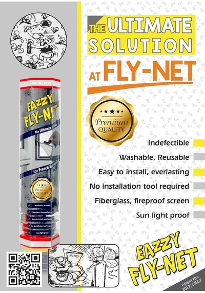 Eazzy Fly-net Fransız Balkon Kapı Sinekliği / 100x220cm