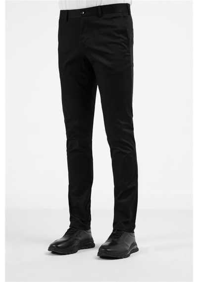 İmza Siyah Yan Cep Casual Slim Fit Pamuklu Chino Pantolon 1003255172 Siyah
