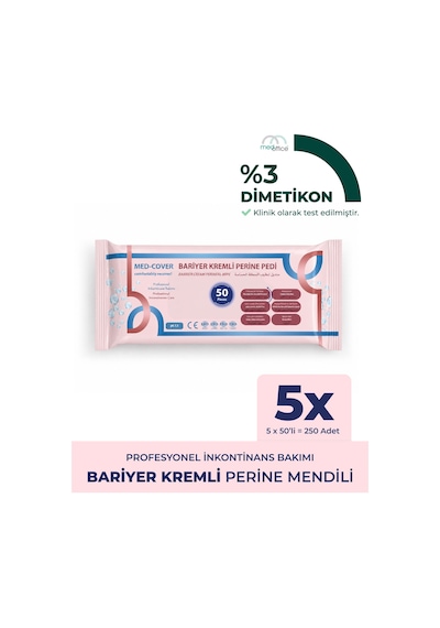 Bariyer Kremli Perine Bölgesi Temizleme Pedi/mendili 50'li - 5 Adet